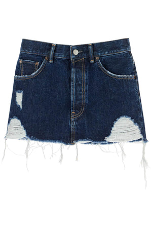 ACNE STUDIOS Distressed Organic Denim Mini Skirt