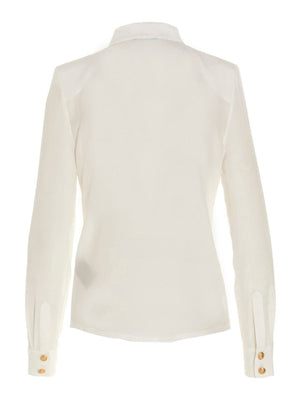 Blanc Buttoned Crepe of Chine Shirt cho Nữ - Bộ Sưu Tập FW23