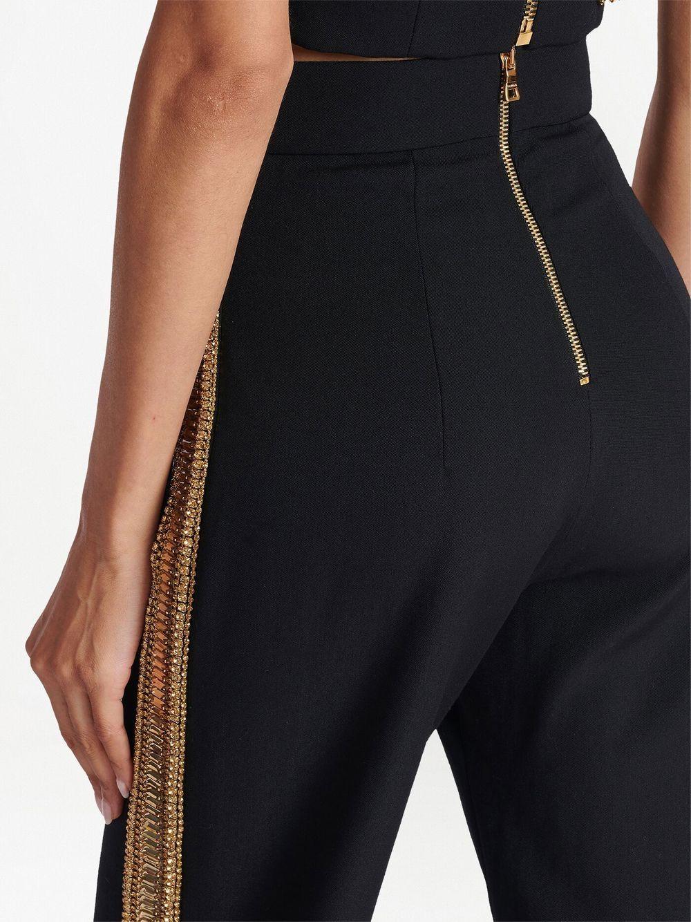 BALMAIN Embroidered Wide Leg Pants - SS23 Collection