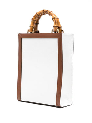 CASABLANCA Mini Casa Brown Cotton-Leather Tote Handbag for Women Fall/Winter 2023