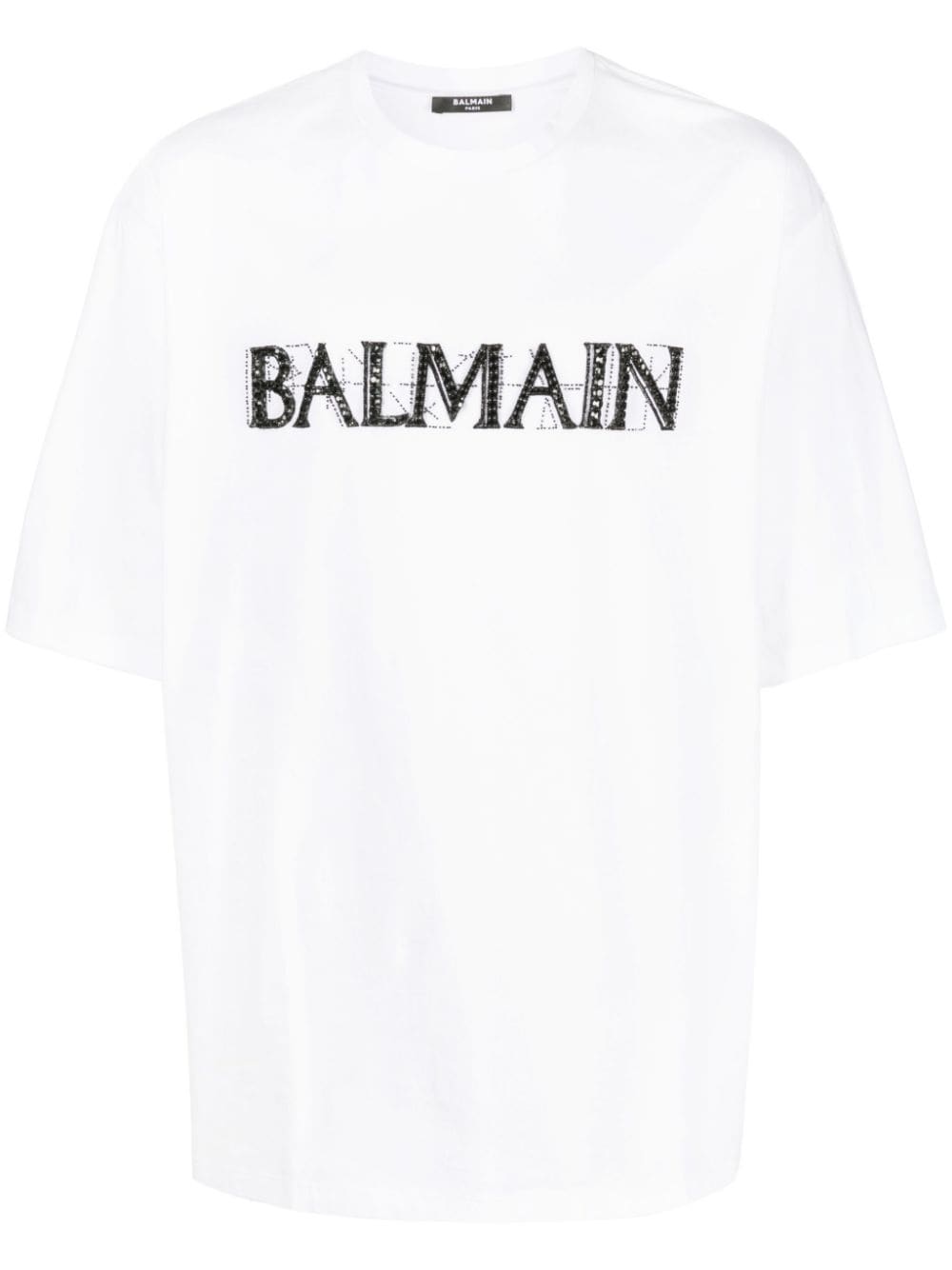 BALMAIN Sparkling Crystal Logo T-Shirt for Men - SS23 Collection