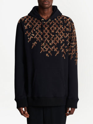 BALMAIN Sequin Embellished Cotton Hoodie for Men in SS23 Collection