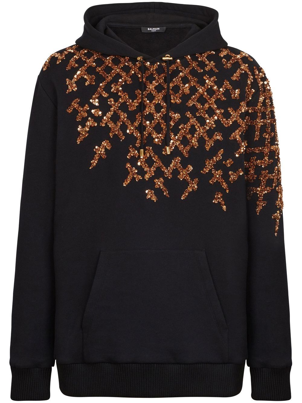 BALMAIN Sequin Embellished Cotton Hoodie for Men in SS23 Collection