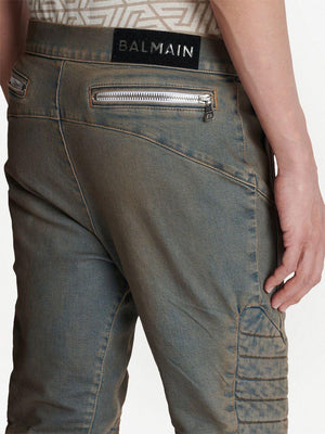 BALMAIN Men's Dirty Blue Denim Pants for SS23