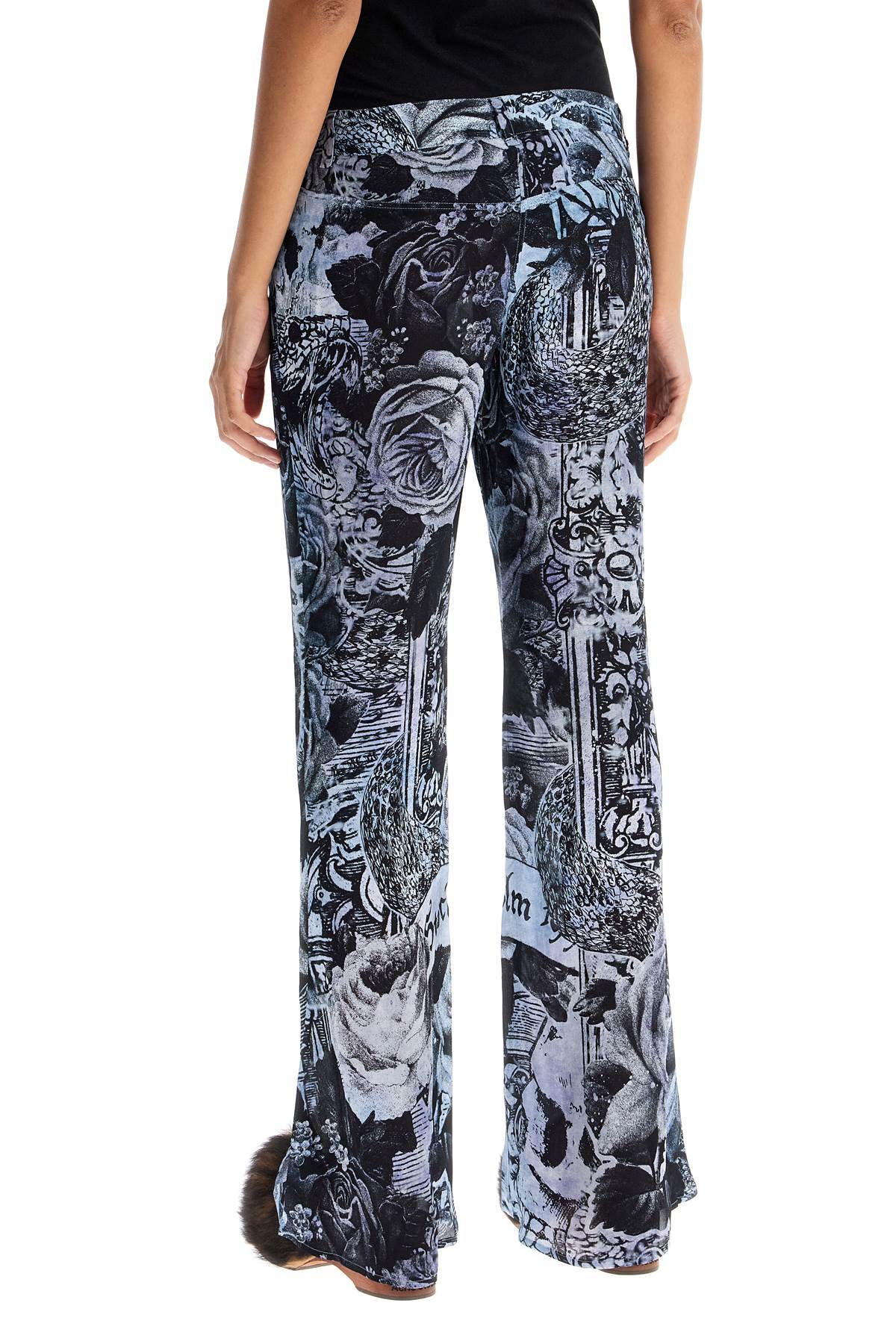 ACNE STUDIOS Flared Pants with Seasonal Print and Logo Charm - Size 36