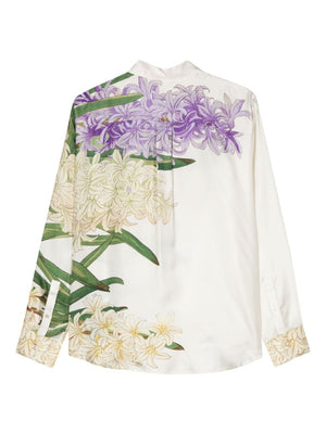 PIERRE LOUIS MASCIA Floral Print Silk Shirt for Women - SS24