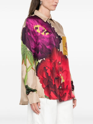 PIERRE LOUIS MASCIA Floral Print Silk Shirt for Women - SS24