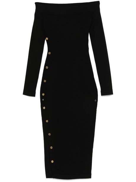 ELISABETTA FRANCHI Off-Shoulder Bodycon Midi Dress