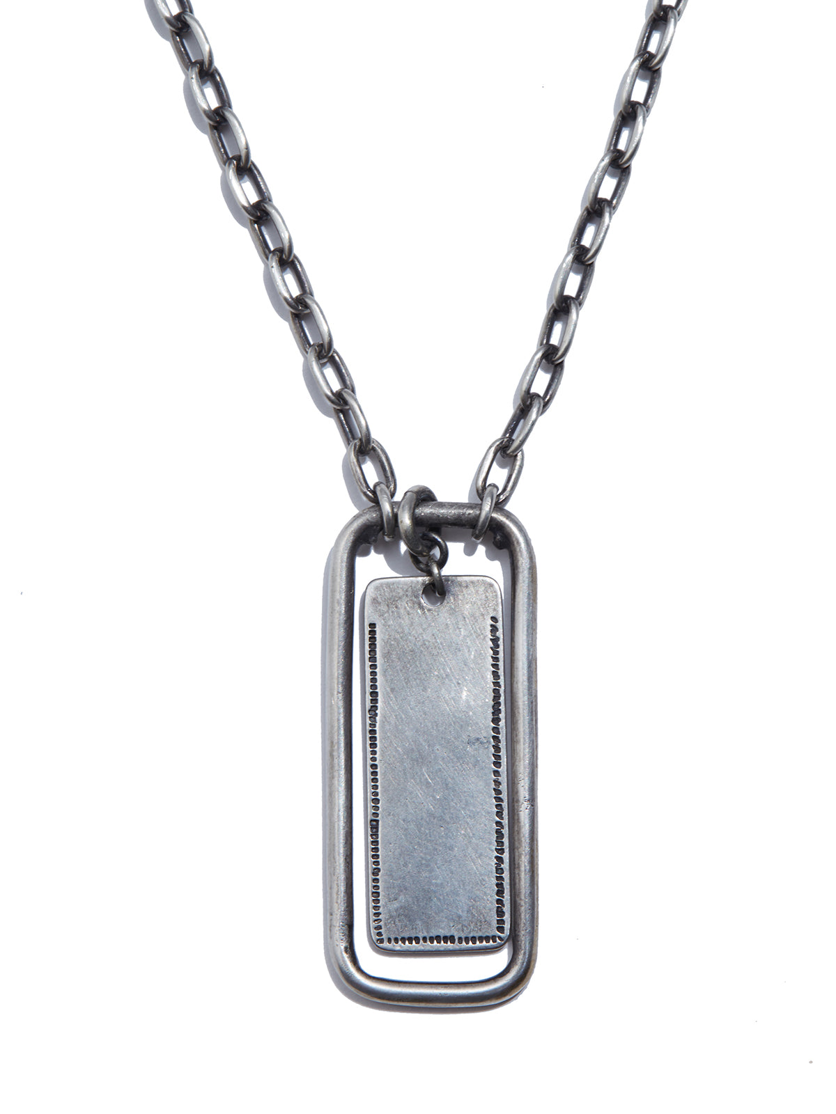 WERKSTATT:MUNCHEN Silver Necklace with Pendant for Men - CARRYOVER Collection