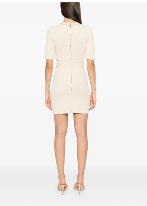 ELISABETTA FRANCHI Mini Knit Dress with Chain-Link Trim