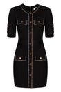 ELISABETTA FRANCHI Embellished Button Slim Fit Dress