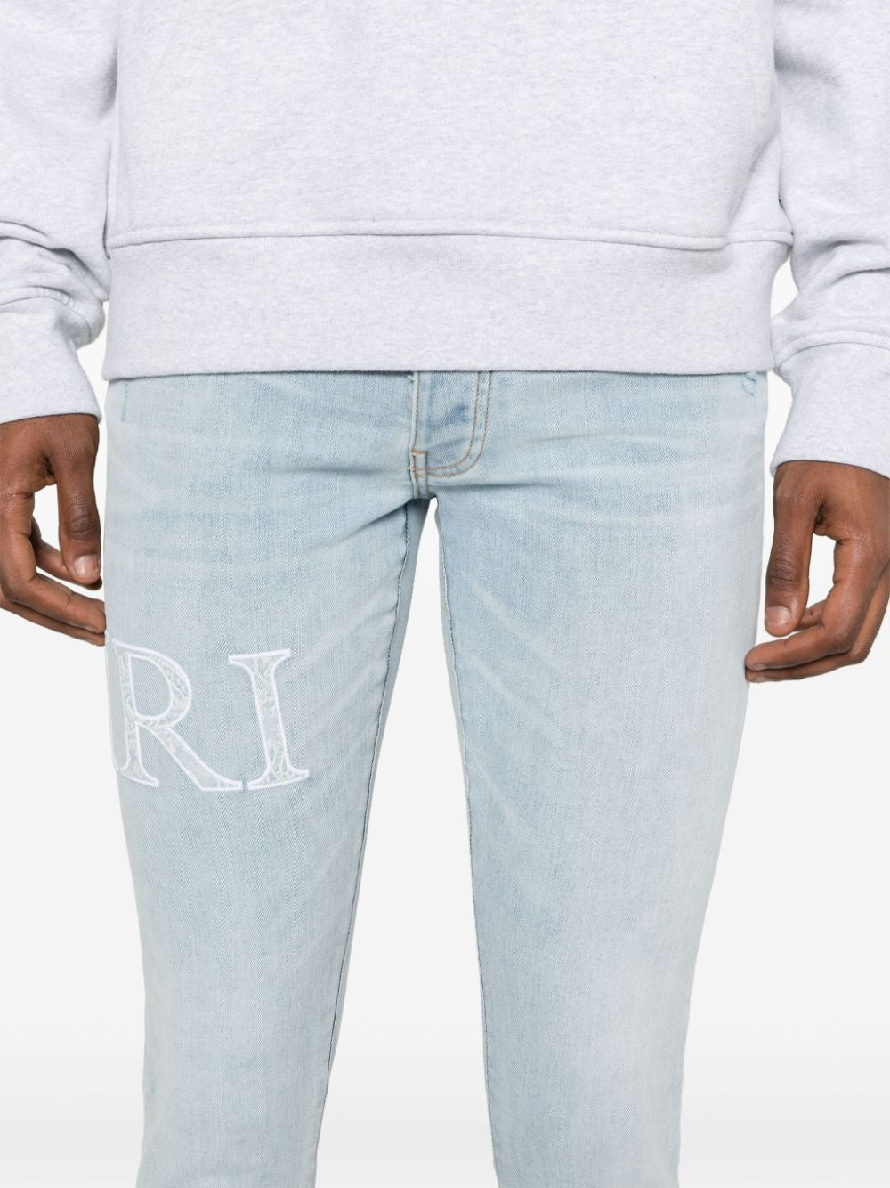 AMIRI Bandana Jacquard Skinny Jeans