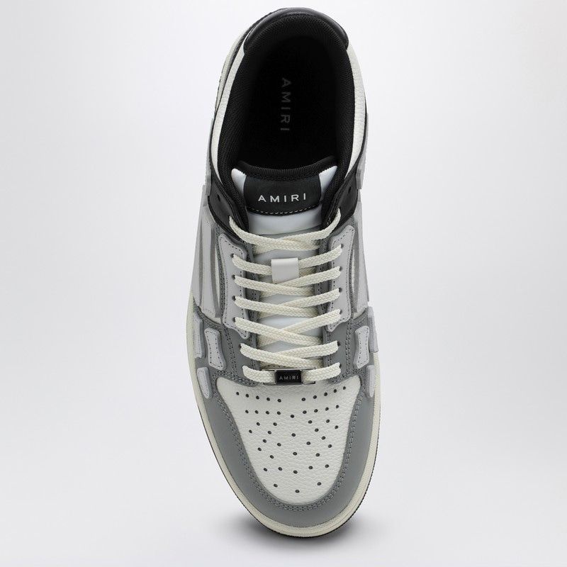 AMIRI Urban Edge Low-Top Leather Sneakers in Black, White & Grey