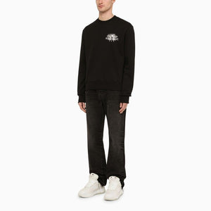 AMIRI Men's Black Crewneck Sweatshirt with Logo Print