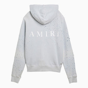 Áo khoác hoodie màu xám nhạt có phong cách rách cho nam - Bộ sưu tập SS24