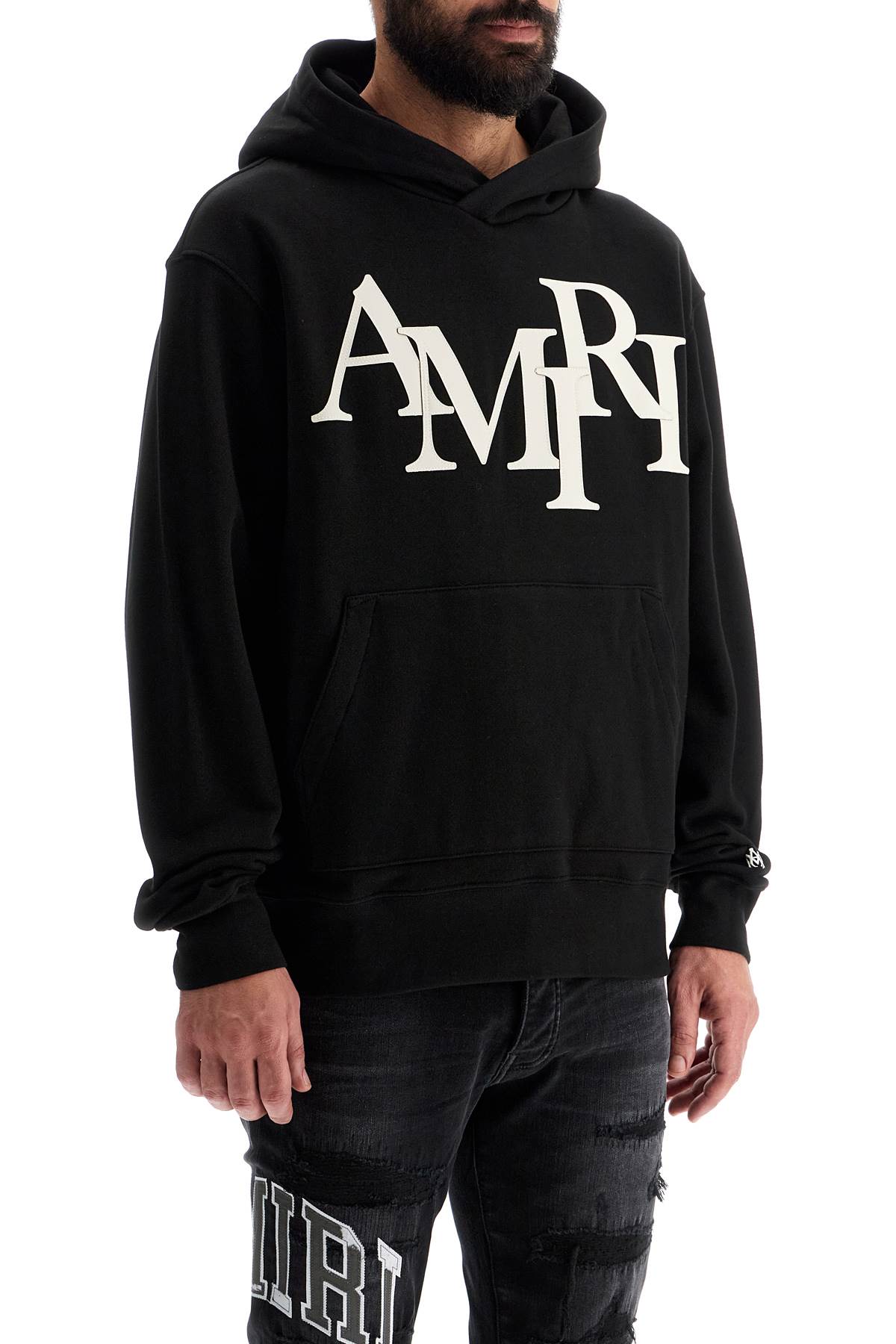 AMIRI Staggered Logo Hoodie - Comfortable Fit