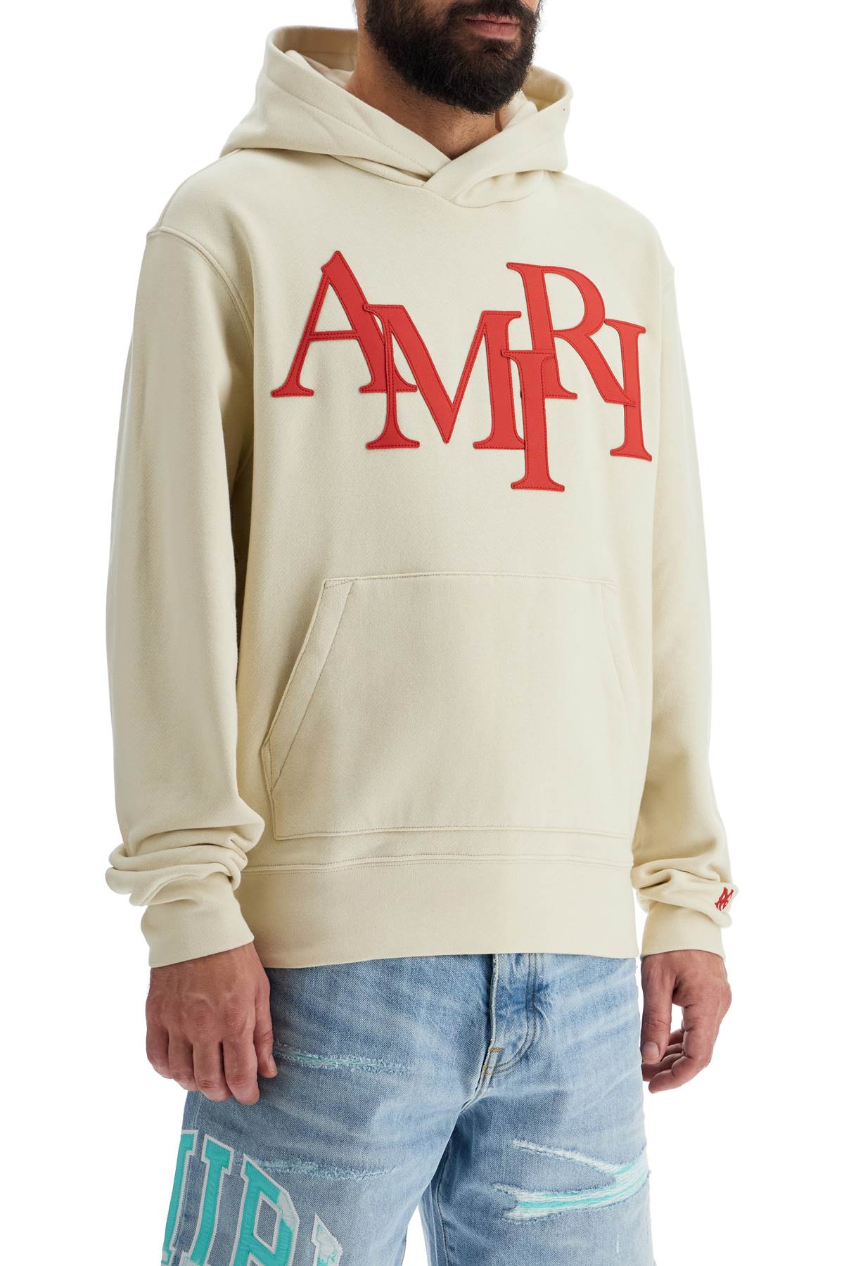 AMIRI Staggered Logo Hoodie - Comfortable Fit