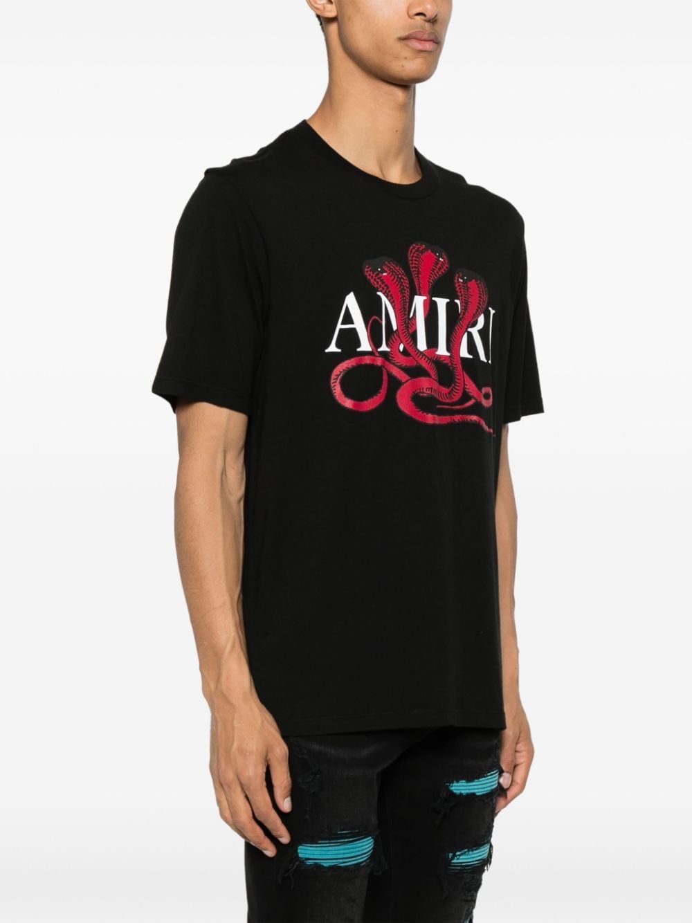 AMIRI Red Snake Print Tee for Men – FW24 Collection