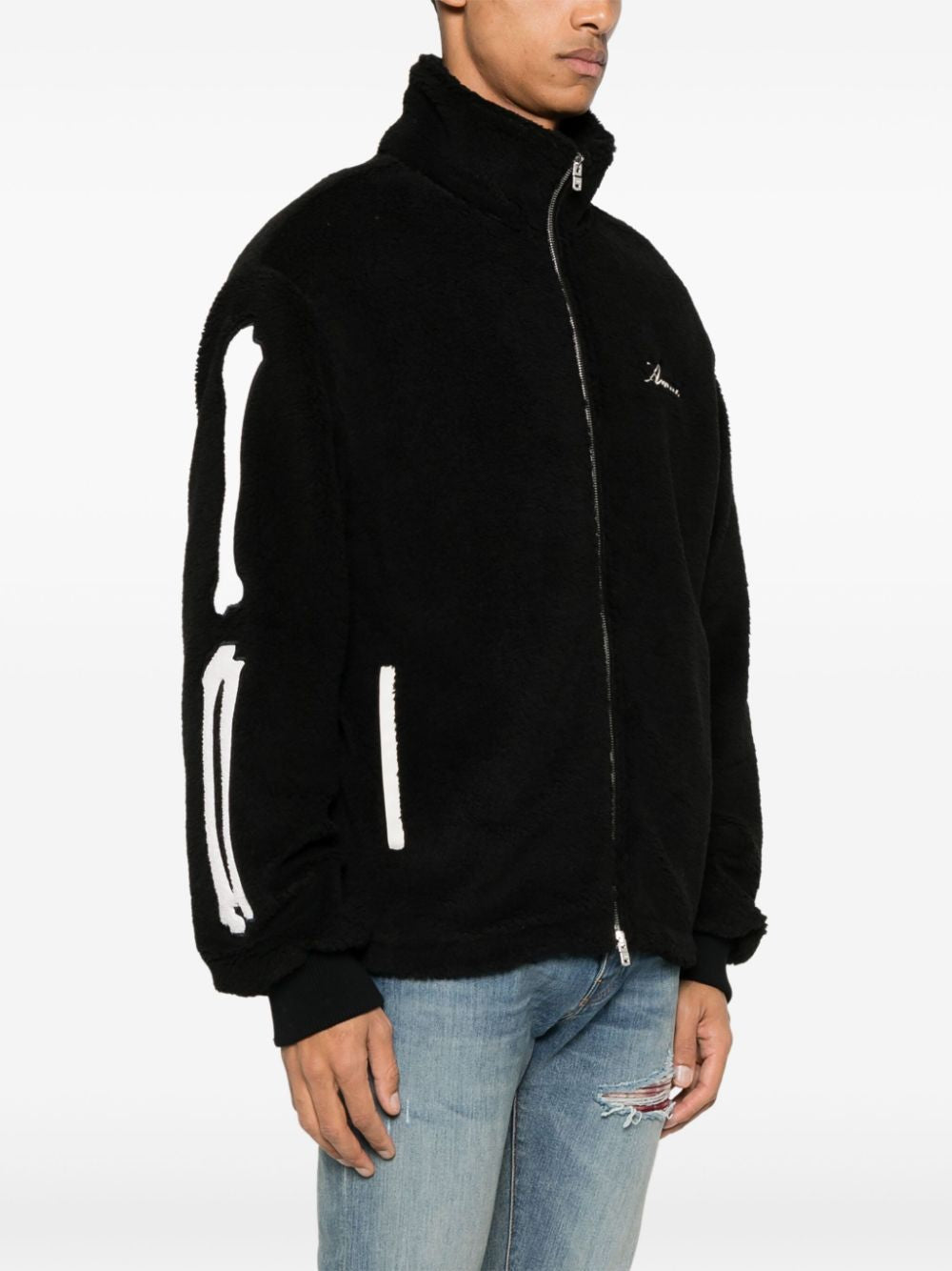 AMIRI Bones Fleece Jacket in Black for Men - SS25 Collection