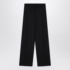 MAX MARA SPORTMAX Wide Leg Black Wool Trousers for Women