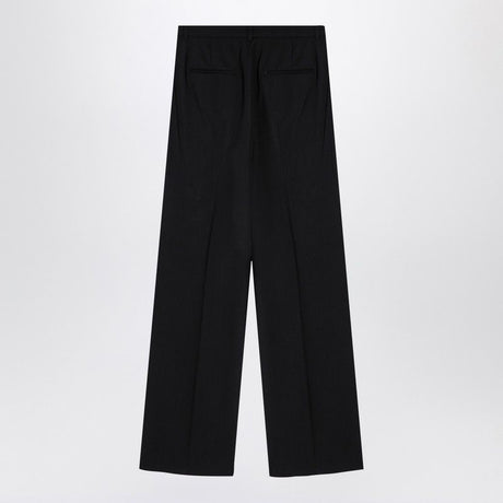 MAX MARA SPORTMAX Wide Leg Black Wool Trousers for Women