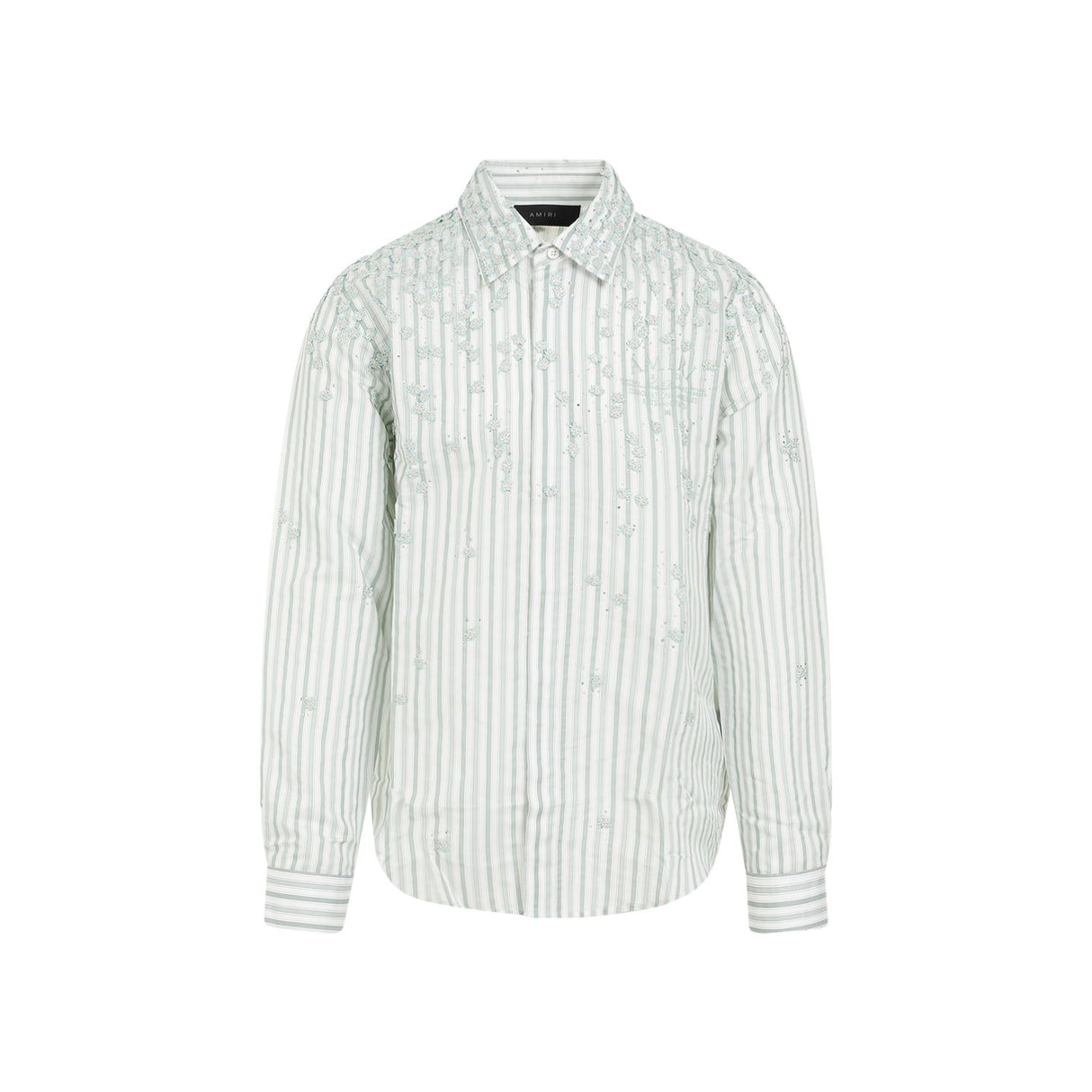 AMIRI Green Floral Stripe Shirt for Men - SS24 Collection