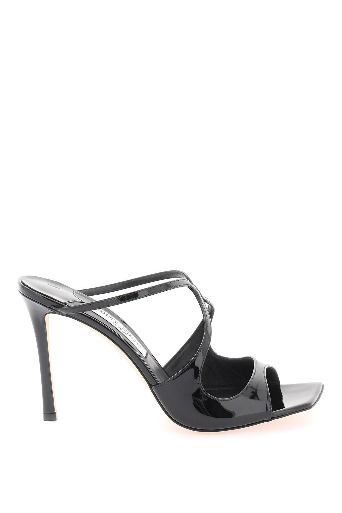 JIMMY CHOO Luxurious Black Patent Leather Sandals for Women