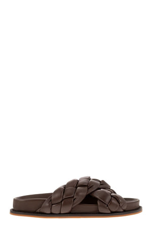 FABIANA FILIPPI Braided Leather Fussbett Sandals - Soft & Contemporary Style for Women