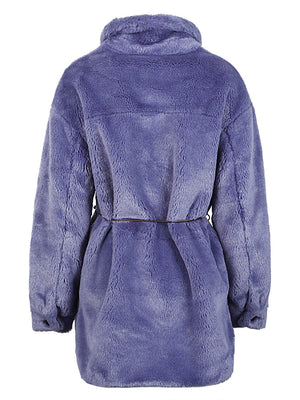 MOLLIOLLI Stylish Grey Faux Fur Jacket for Women - FW23