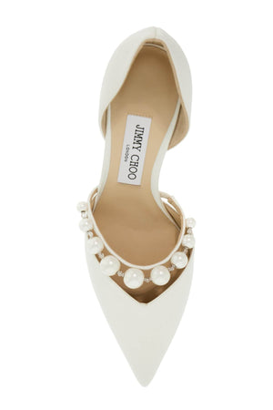 JIMMY CHOO Elegant Pointed-Toe Pumps with Pearl Embellishments