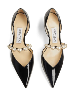 JIMMY CHOO Aurelie 65 Patent Leather Pumps with Faux-Pearl Accents