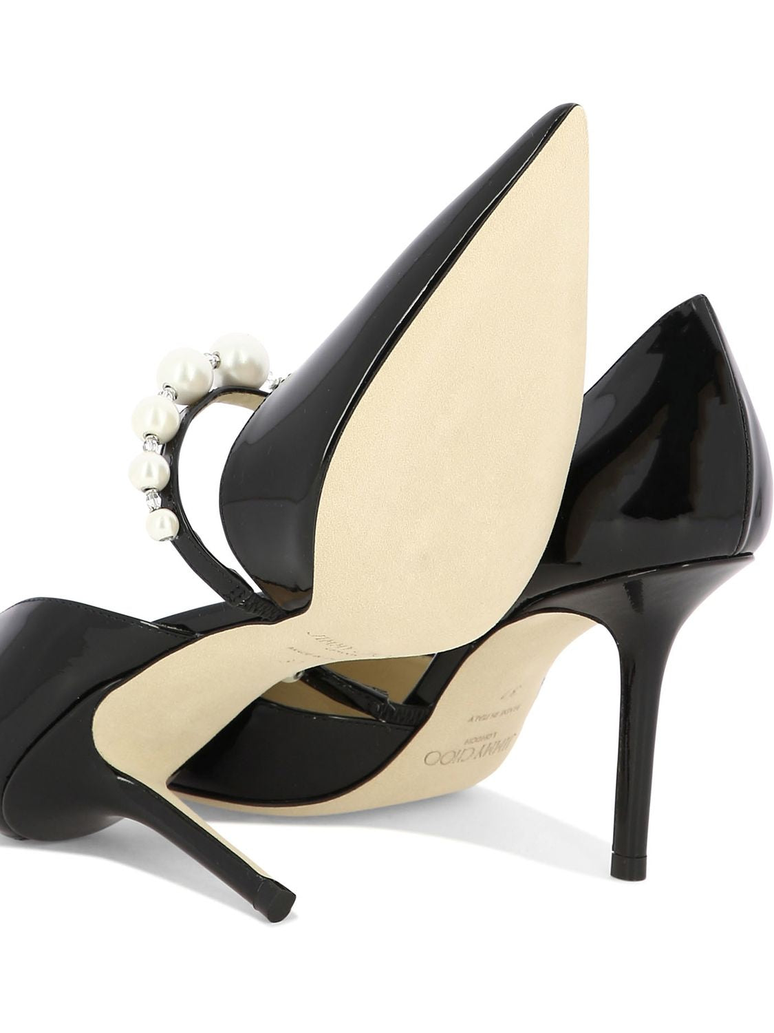 JIMMY CHOO Black Patent Leather Pumps for the Fashionable Woman