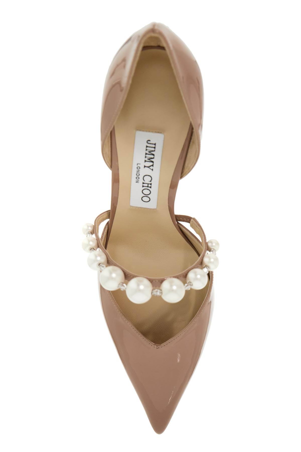 JIMMY CHOO Elegant 85MM Patent Leather Pumps with Pearls