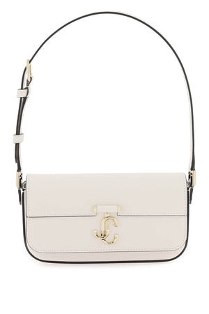 JIMMY CHOO Mini Avenue Leather Shoulder Bag with Gold-Tone Monogram