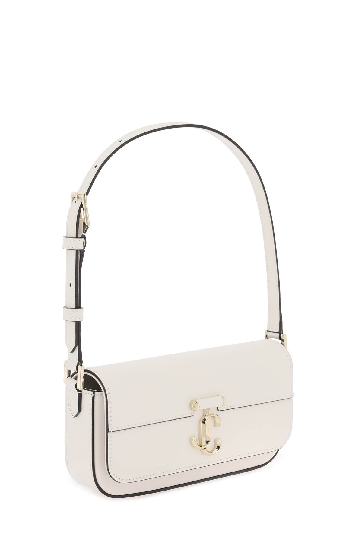 JIMMY CHOO Mini Avenue Leather Shoulder Bag with Gold-Tone Monogram