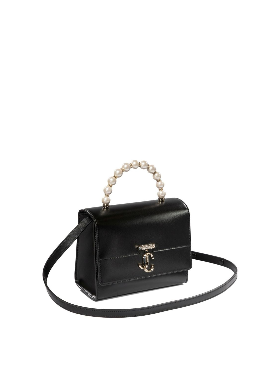 JIMMY CHOO Avenue Mini Top Handle Handbag in Black