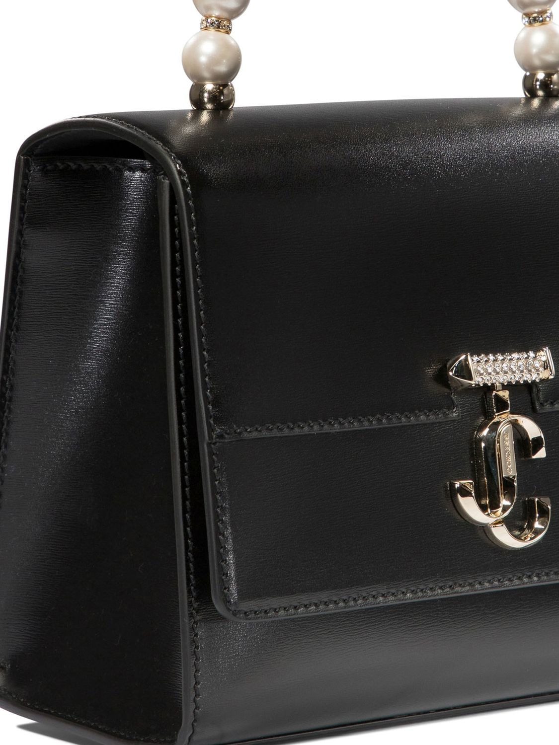 JIMMY CHOO Avenue Mini Top Handle Handbag in Black