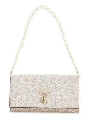 JIMMY CHOO Mini Glitter Sand Wallet with Chain