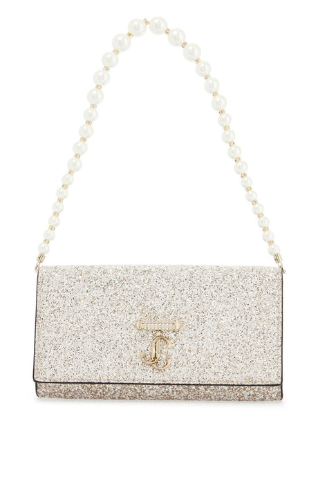 JIMMY CHOO Mini Glitter Sand Wallet with Chain