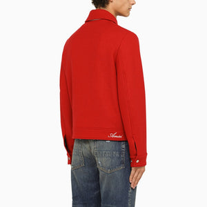 AMIRI Men's Red Wool Jacket with Diamond Pattern