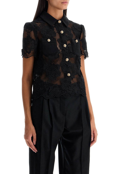 SELF-PORTRAIT Elegant Black Lace Top for Women