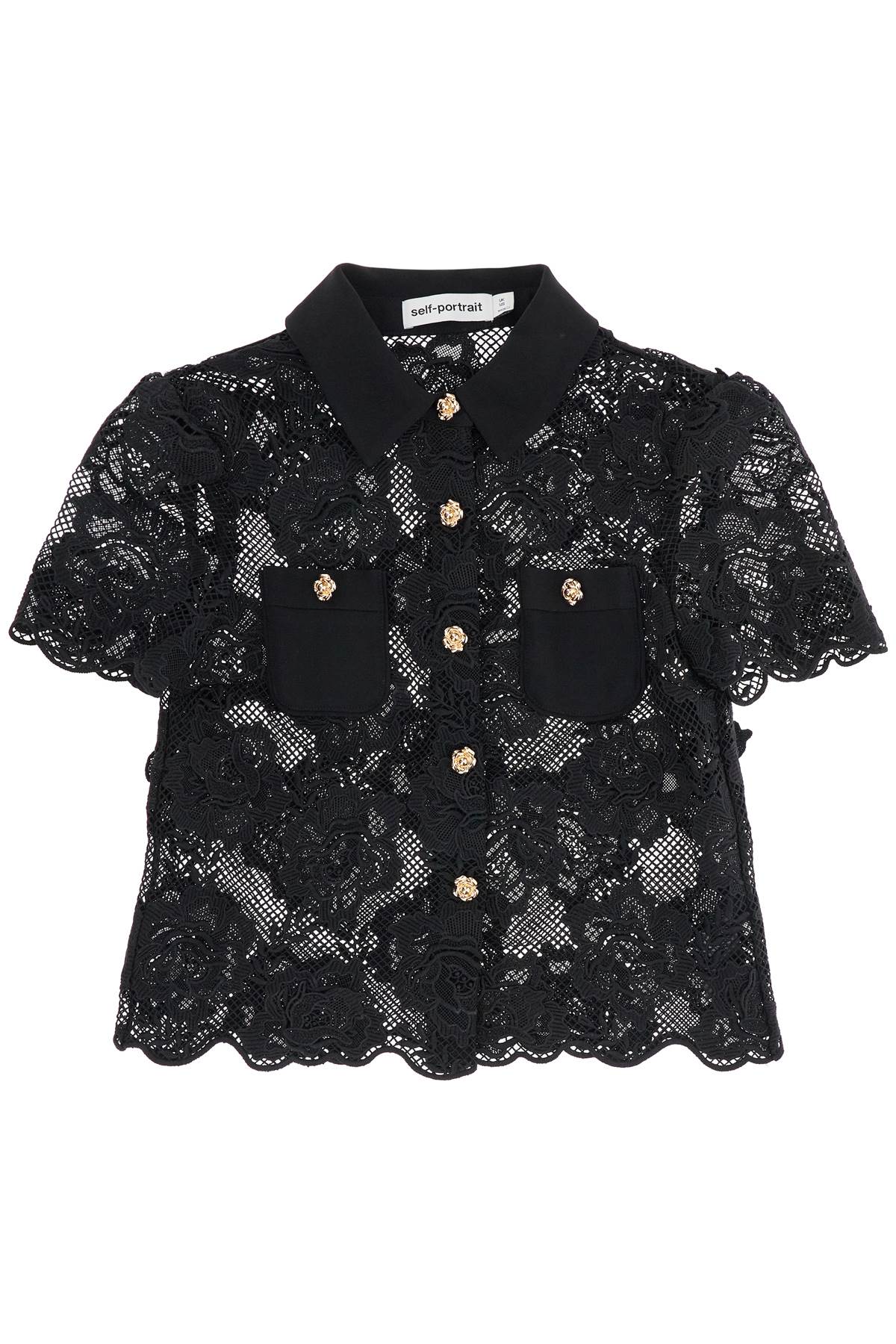 SELF-PORTRAIT Elegant Black Lace Top for Women