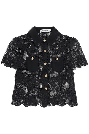 SELF-PORTRAIT Elegant Black Lace Top for Women