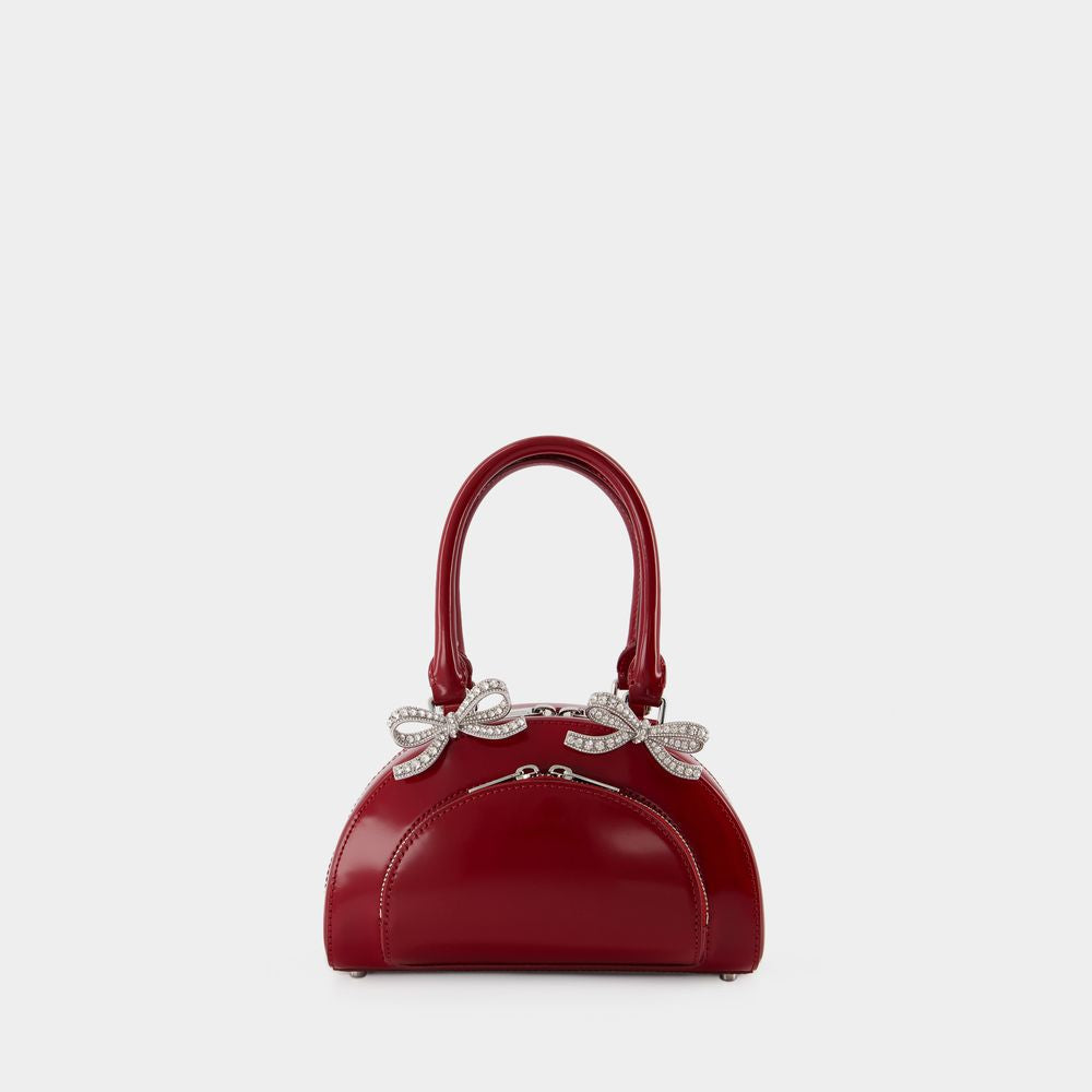 SELF-PORTRAIT Chic Burgundy Leather Mini Clutch