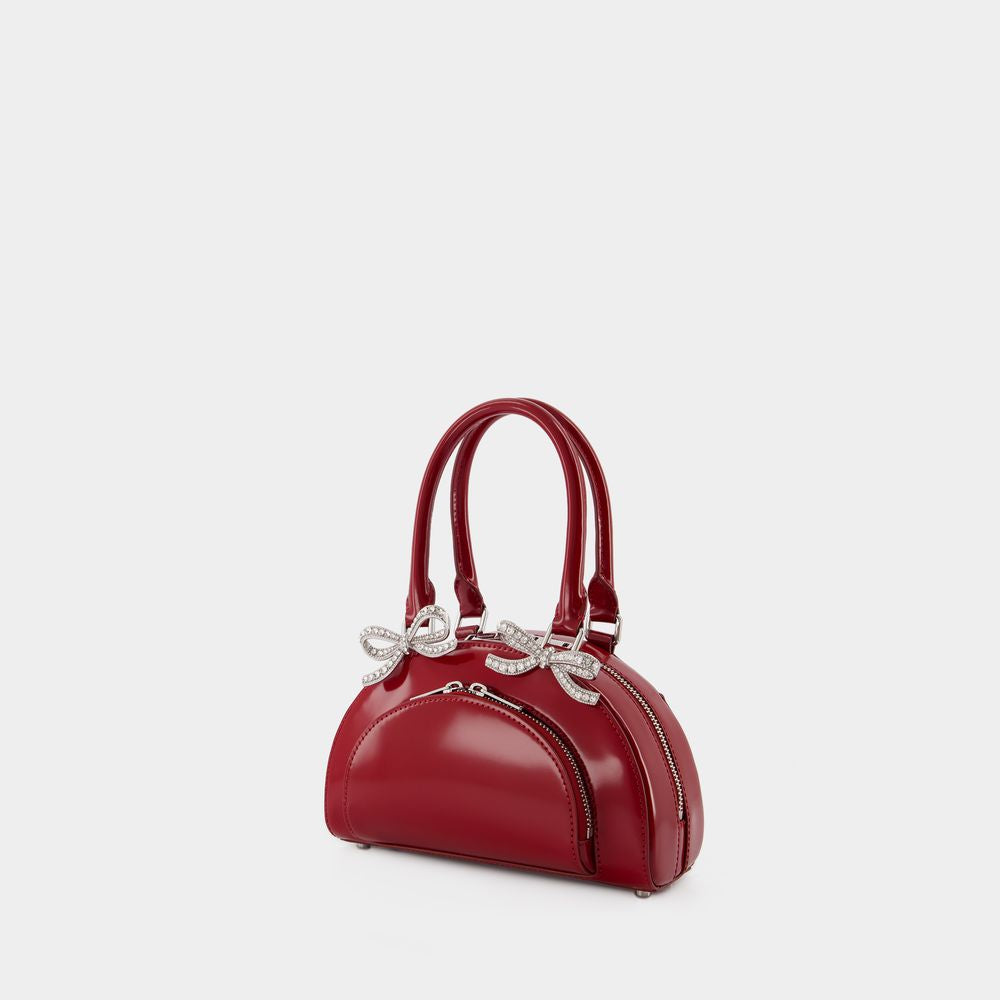 SELF-PORTRAIT Chic Burgundy Leather Mini Clutch