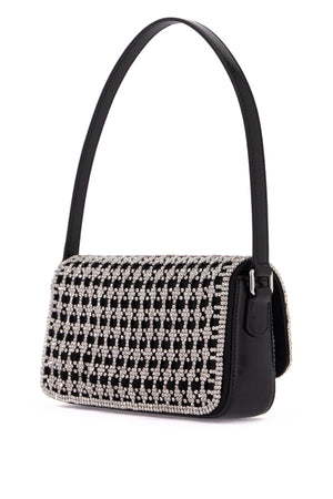 SELF-PORTRAIT Elegant Baguette Handbag with Crystal Mesh & Bow Detail