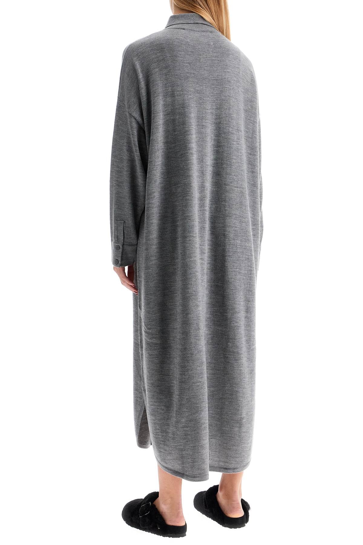 MR MITTENS Long Merino Wool Maxi Chemisier - Oversized Style