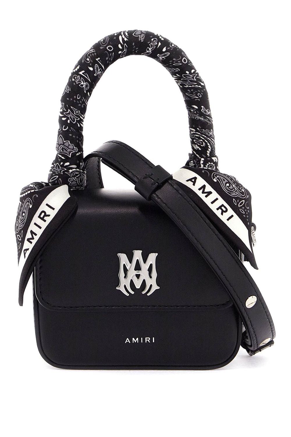 AMIRI Mini Leather Handbag with Bandana Handle