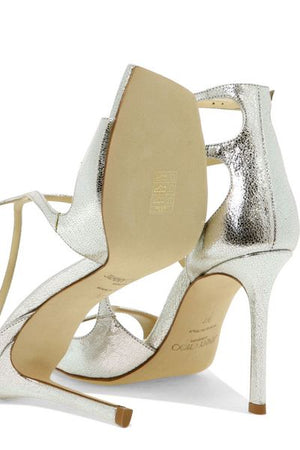 JIMMY CHOO 95 Elegant Laminated Leather Sandals