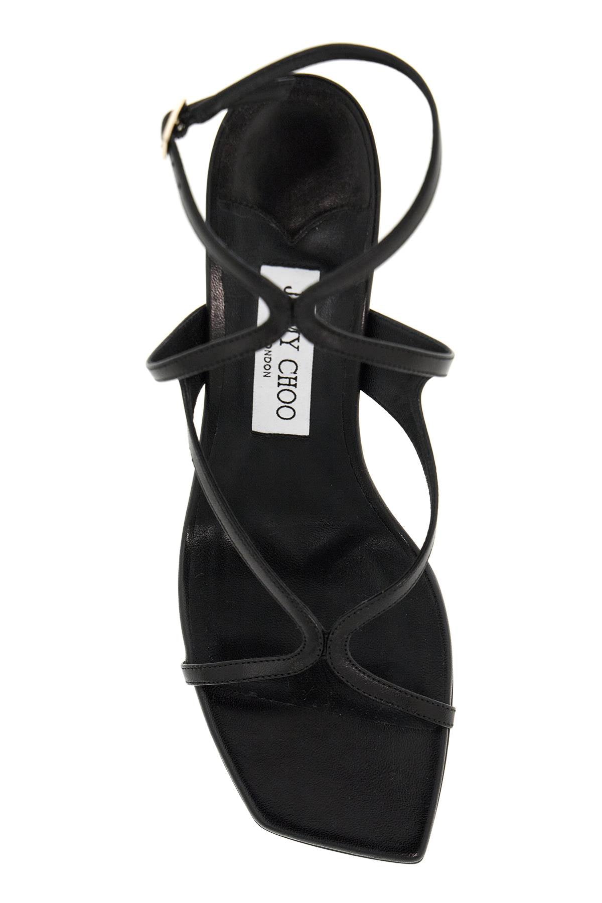 JIMMY CHOO Sophisticated Step: Black Nappa Leather Sandals for Women